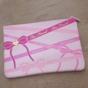 Too Faced Pink and Lavender Bow Pouch